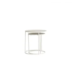 Zestaw 2 stolików kawowych SADAR 50 cm 52 cm białe