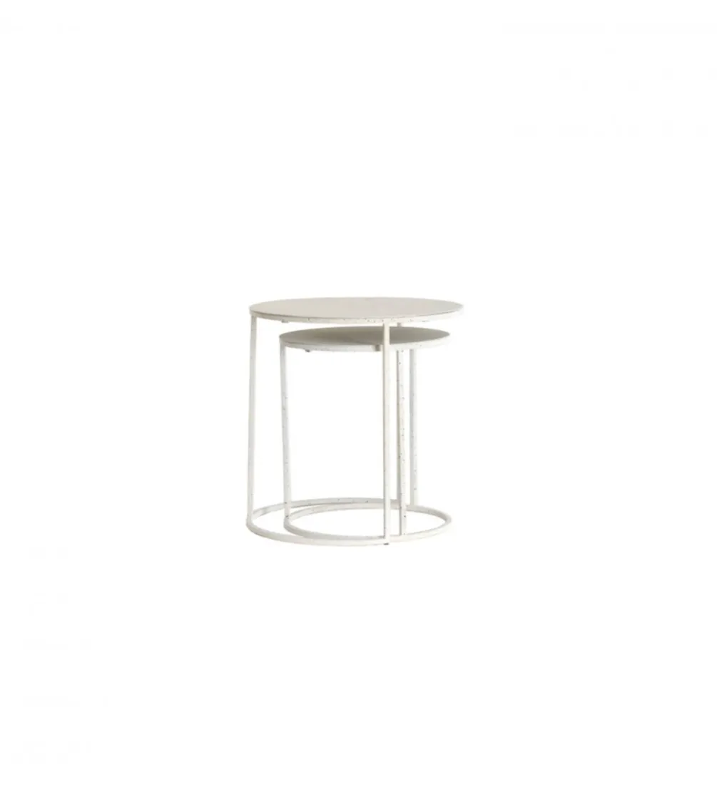 Zestaw 2 stolików kawowych SADAR 50 cm 52 cm białe