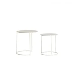 Zestaw 2 stolików kawowych SADAR 50 cm 52 cm białe