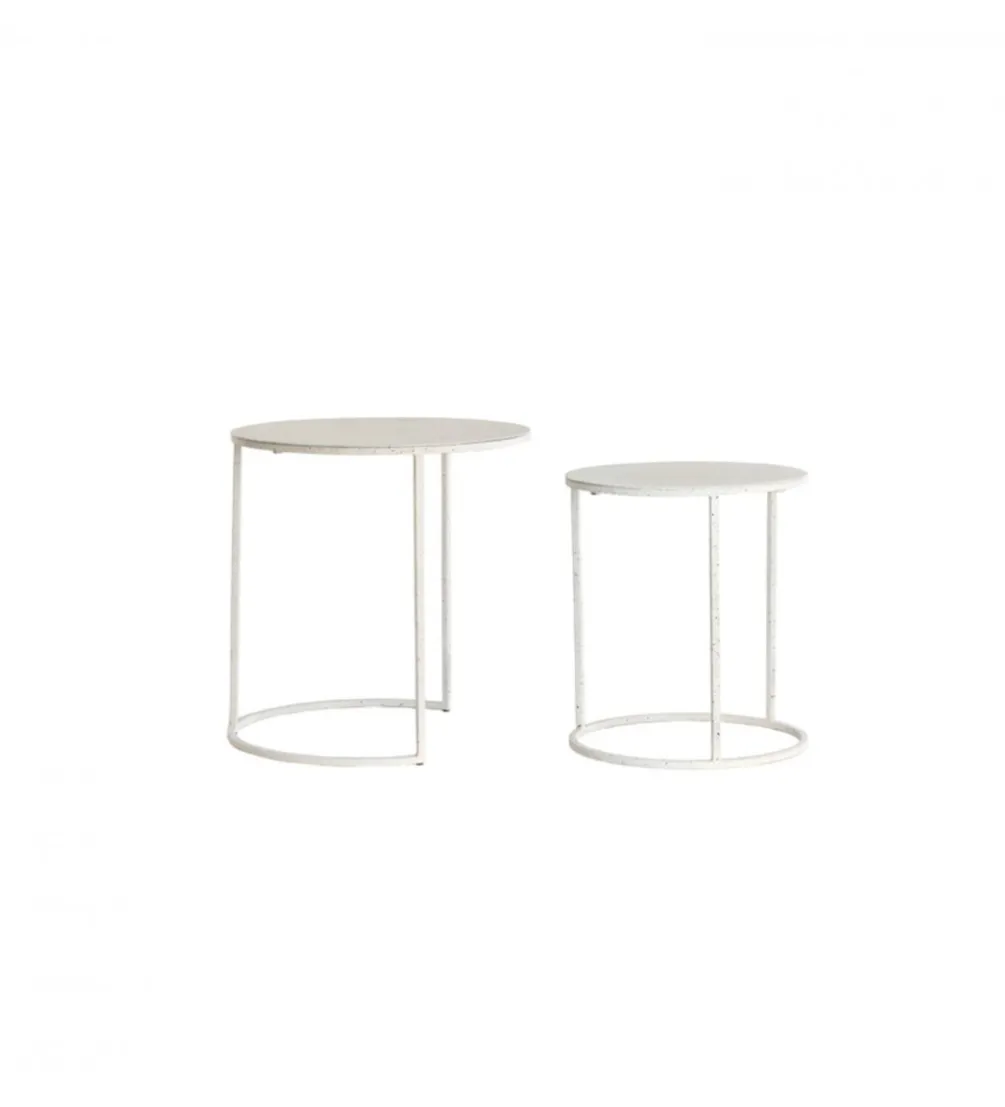 Zestaw 2 stolików kawowych SADAR 50 cm 52 cm białe