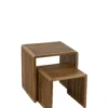 Zestaw 2 stolików kawowych SHELIS 50 cm 40 cm drewno teak