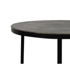 Zestaw 2 stolików kawowych TRELO 62 cm 76 cm antyczny brąz czarny