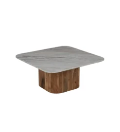 Zestaw 2 stolików kawowych UGUP 100 cm i 80 cm marmur