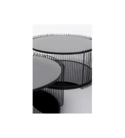 Zestaw 2 stolików kawowych WIRE 69 cm 59 cm czarne