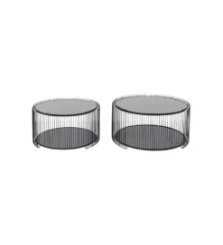 Zestaw 2 stolików kawowych WIRE 69 cm 59 cm czarne