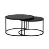 Zestaw 2 stolików TALCA 75 cm 67 cm czarny