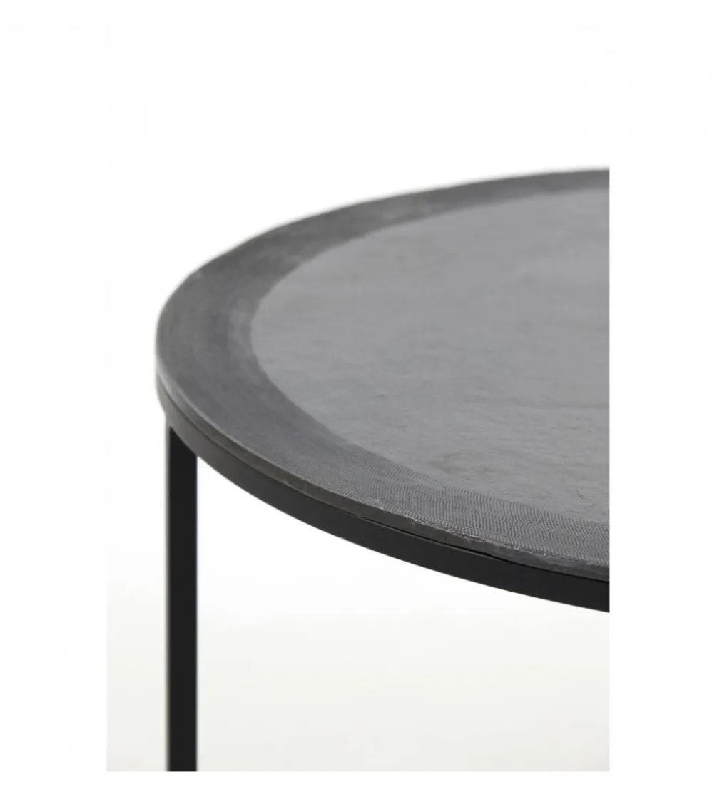 Zestaw 2 stolików TALCA 75 cm 67 cm czarny