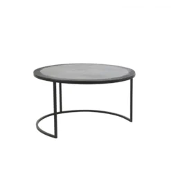 Zestaw 2 stolików TALCA 75 cm 67 cm czarny