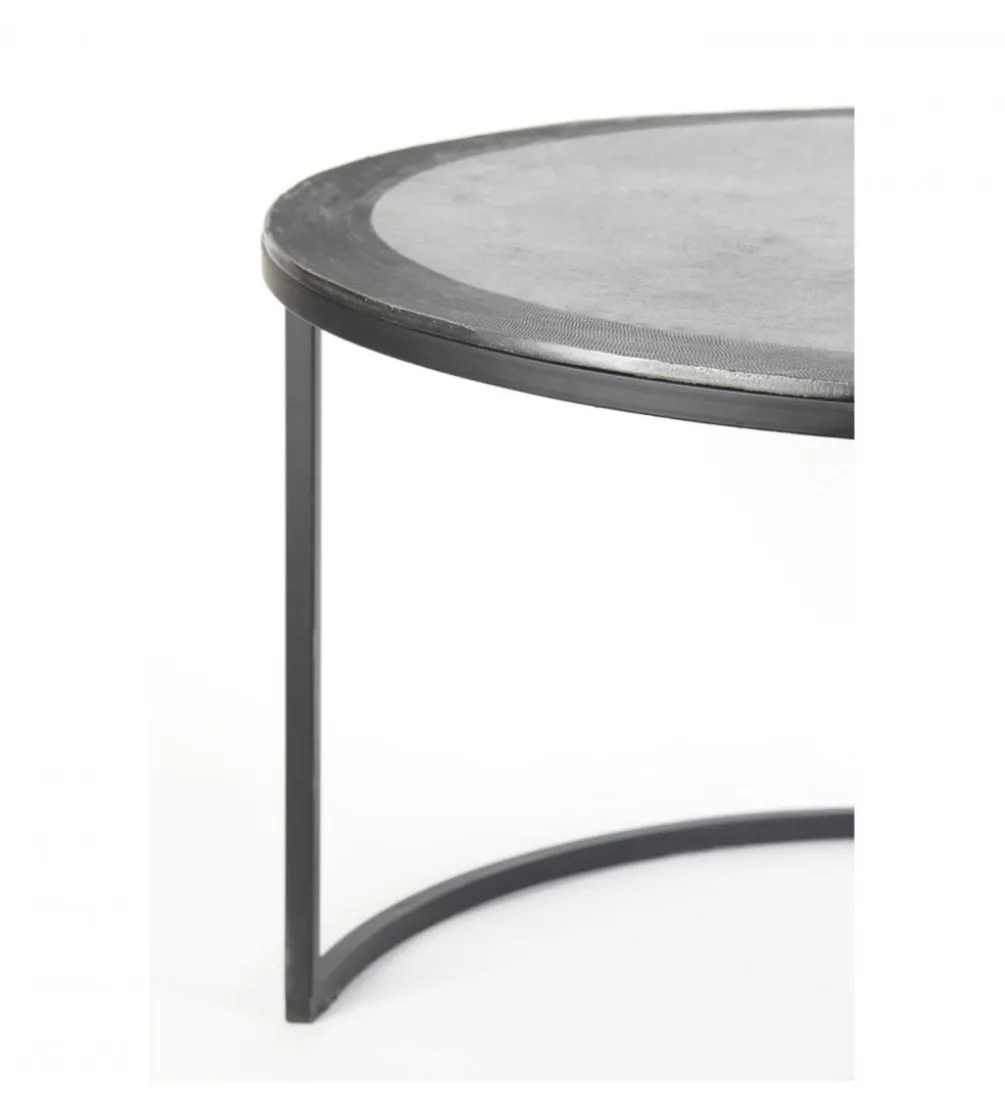 Zestaw 2 stolików TALCA 75 cm 67 cm czarny