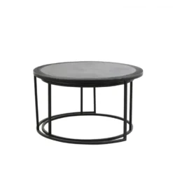 Zestaw 2 stolików TALCA 75 cm 67 cm czarny