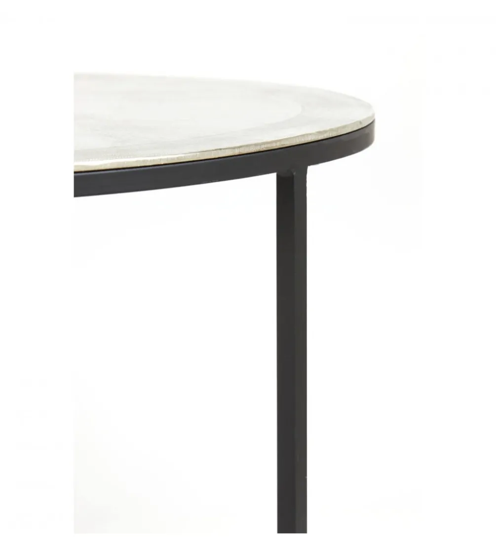 Zestaw 2 stolików TALCA 75 cm 67 cm nikiel