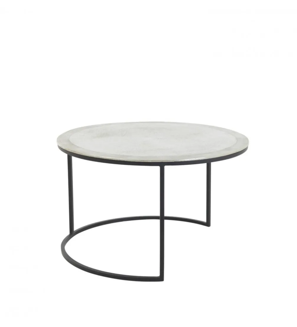 Zestaw 2 stolików TALCA 75 cm 67 cm nikiel