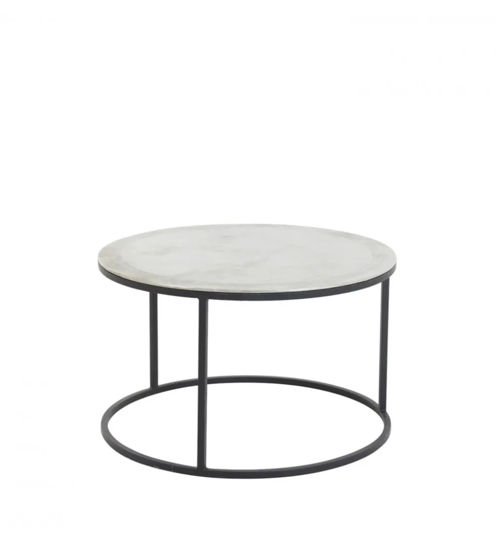 Zestaw 2 stolików TALCA 75 cm 67 cm nikiel