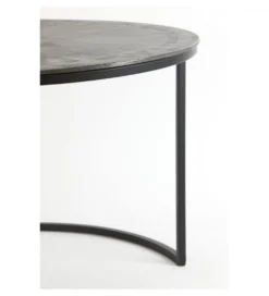 Zestaw 2 stolików TALCA 75 cm 67 cm srebrne
