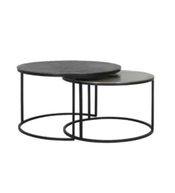 Zestaw 2 stolików TALCA 75 cm 67 cm srebrne